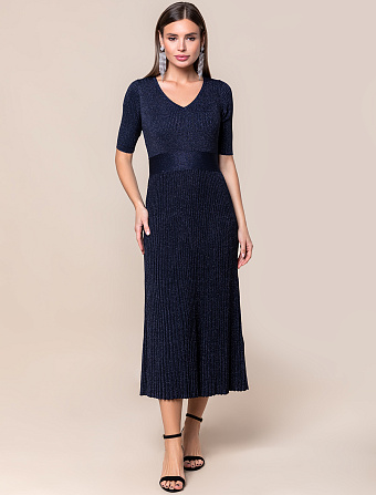 картинка Платье вязаное женское т.синий магазин Одежда+ являющийся официальным дистрибьютором в России 